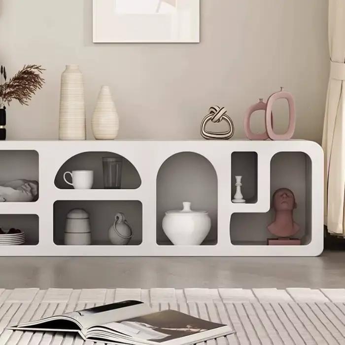 Meuble TV européen en bois à base de panneau MDF/Fiberboard moderne et design scandinave pour adulte Blanc Bleu Rouge Vert
