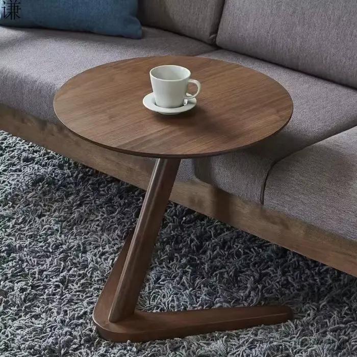 Table basse ronde en bois massif
