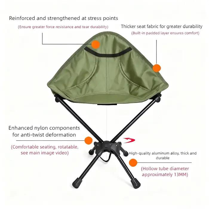 Tabouret rotatif pliant Portable d'extérieur, chaise minine en alliage d'aluminium, chaise de Camping, de pêche, de pique-nique, légère, nouvelle chaise de jardin