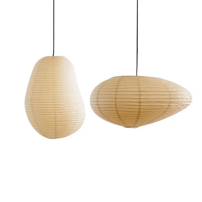 Plafonnier LED Isamu Noguchi Wine-Sabi en Papier de Riz
