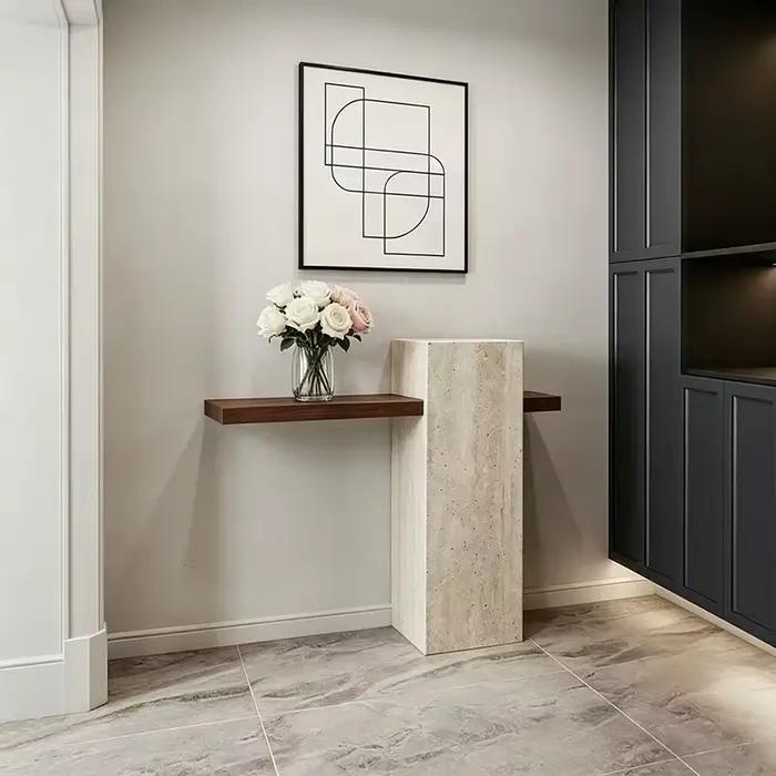 Table console tendance et créative avec rangement, style nordique moderne, table d'entrée, petite table élégante et mignonne pour salon, mobilier de maison