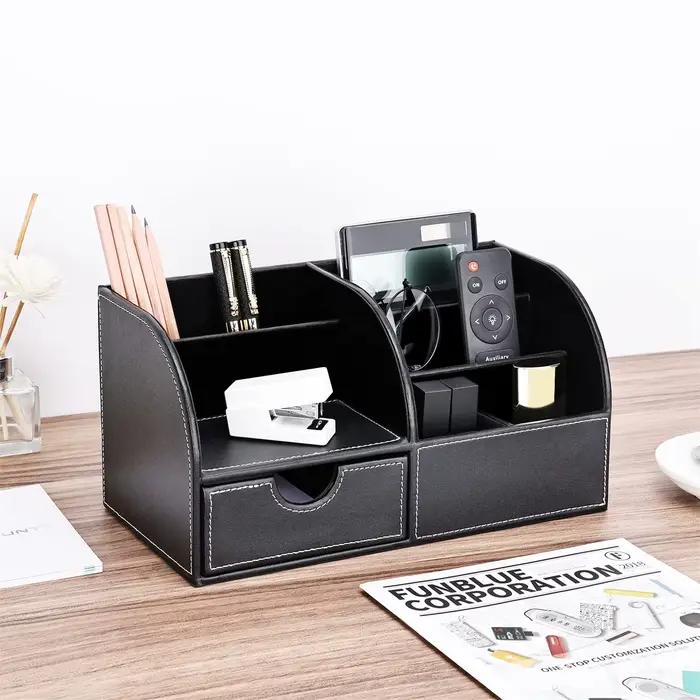 Boîte de rangement multifonctionnelle en cuir PU