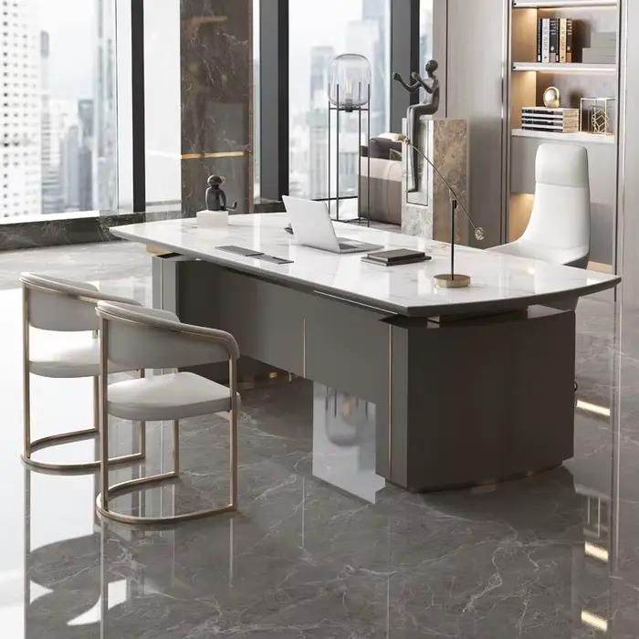 Chaises de bureau à panneau de roche brillant de luxe léger