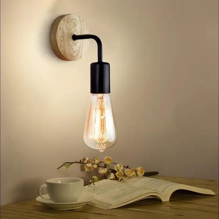 Applique murale industrielle Vintage en bois