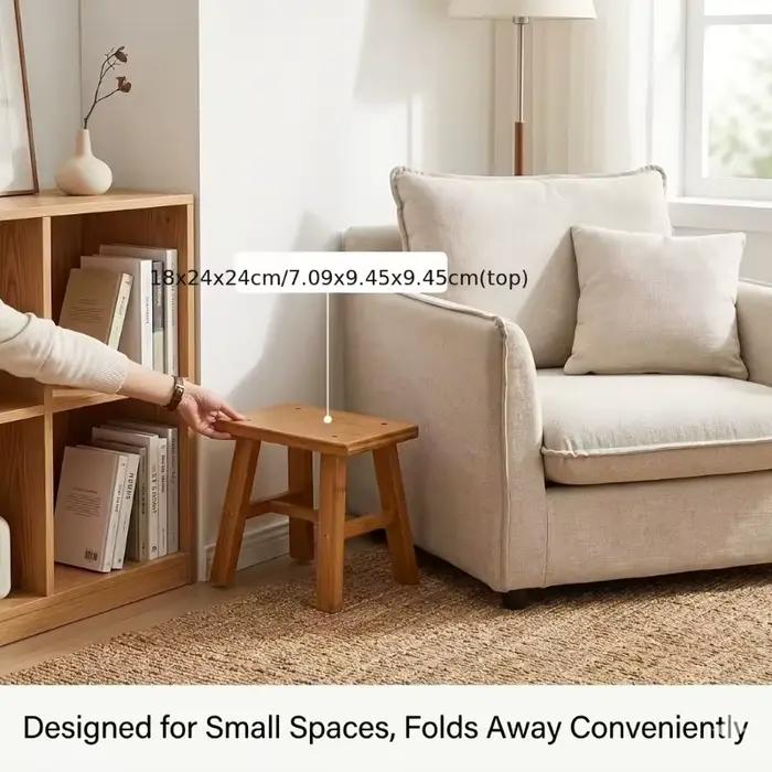 Banc à chaussures minimaliste en bois massif – Tabouret de rangement multifonctionnel pour entrée, épaissi et robuste, forte capacité de charge – Gain de place