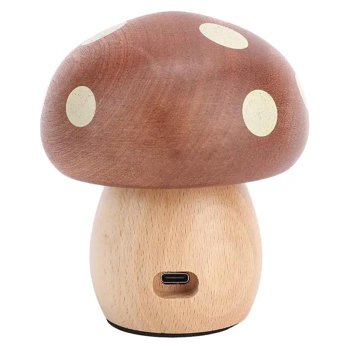 Lampe de chevet lumière chaude ébène bois LED