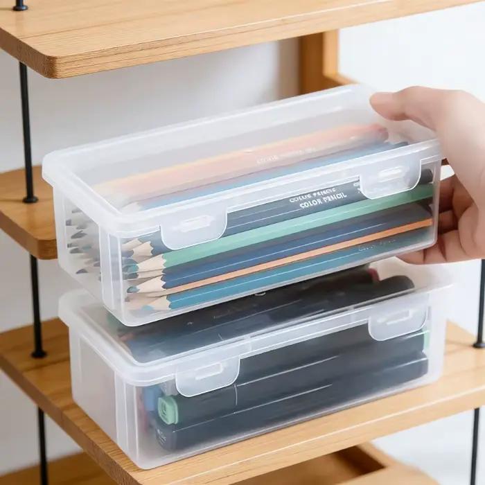 Grands boîtes de rangement en plastique transparent avec couvercles