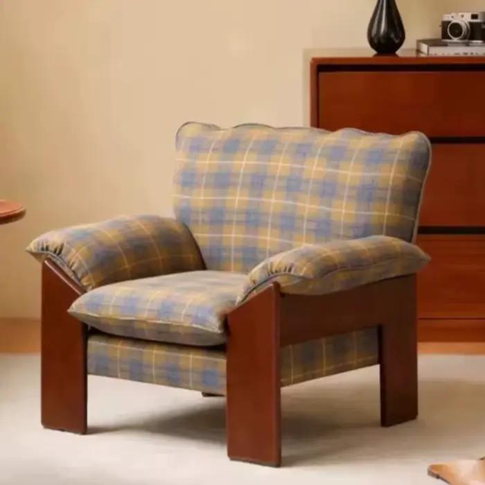 Chaise Moderne en Bois pour Lecture et Maquillage, Chaise de Chambre Mignonne et Confortable avec Accoudoirs, Chaise Coiffeuse Maquillage, Mobilier de Chambre de Luxe