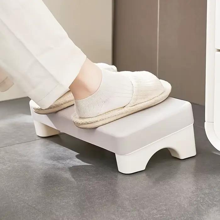 Repose-pieds ergonomique en plastique rembourré pour bureau et salon, tabouret confortable et gain de place pour les étudiants et professionnels