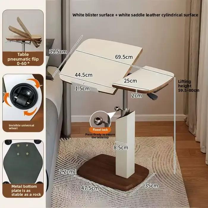 Table relevable pour salon en cuir moderne avec cadre métal pour adultes et seniors occasions spéciales