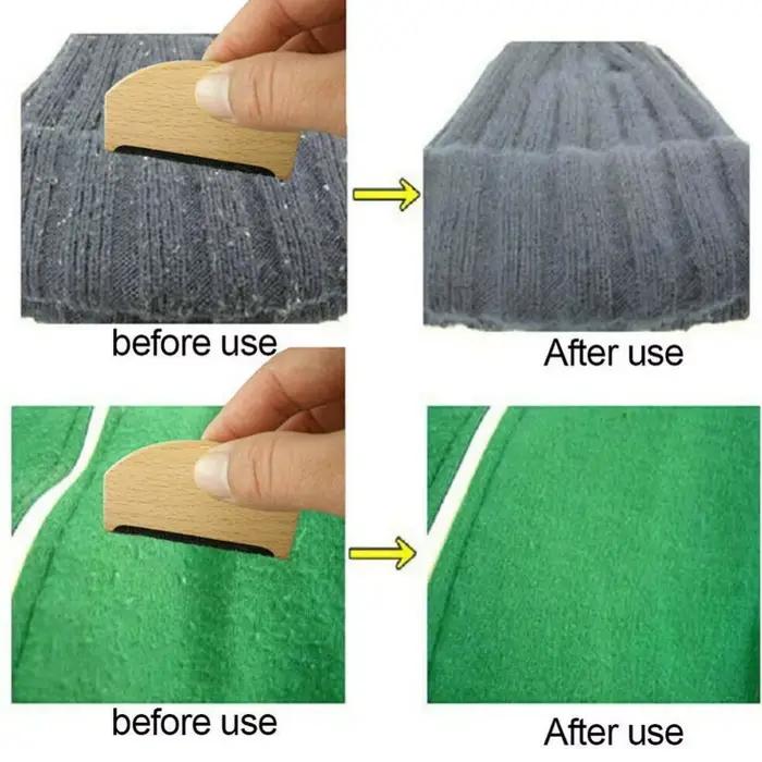Épilateur en bois pour enlever les peluches, pull en cachemire, vêtements, rasoir en tissu pelucheux, boulochage au pompon, peigne de nettoyage Portable, brosse
