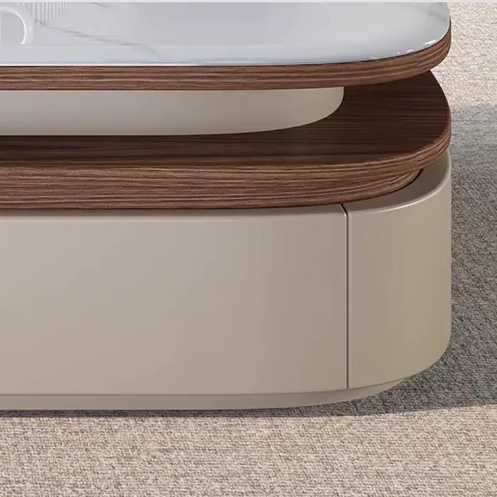 Table basse en pierre polie et design créatif pour salon élégant et moderne à offrir pour occasions spéciales