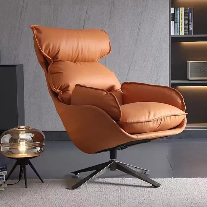 Chaise de salon minimaliste moderne avec appui-tête ergonomique pour femme et homme, confort rembourré, bois de qualité, idéal pour décoration intérieure et cadeaux spéciaux
