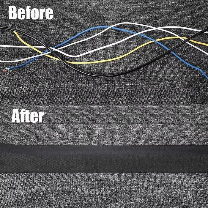 Couvercle de câble de bureau à crochet et boucle réglables