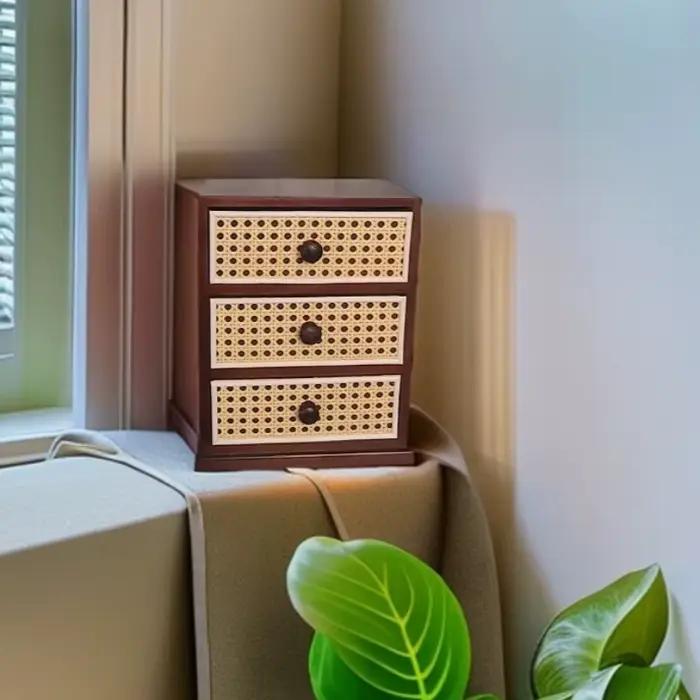 Supports de rangement de bureau en bois massif de petite taille