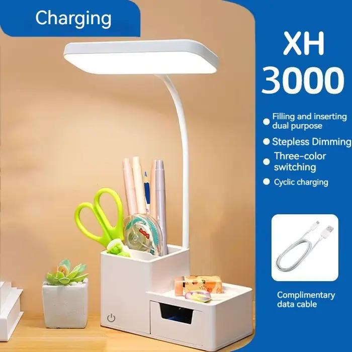 Tactile LED lampe de bureau 3 niveaux Dimmable veilleuse USB Rechargeable Protection des yeux pliable
