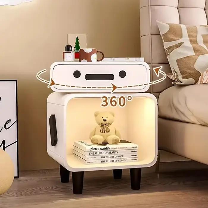 Table de nuit tendance en blanc ou rouge pour chambre à coucher minimaliste et kawaii avec rangement de luxe et design moderne pour femmes et hommes occasions spéciales-decoration-chambre-moderne-luxe-minimalisme-kawaii