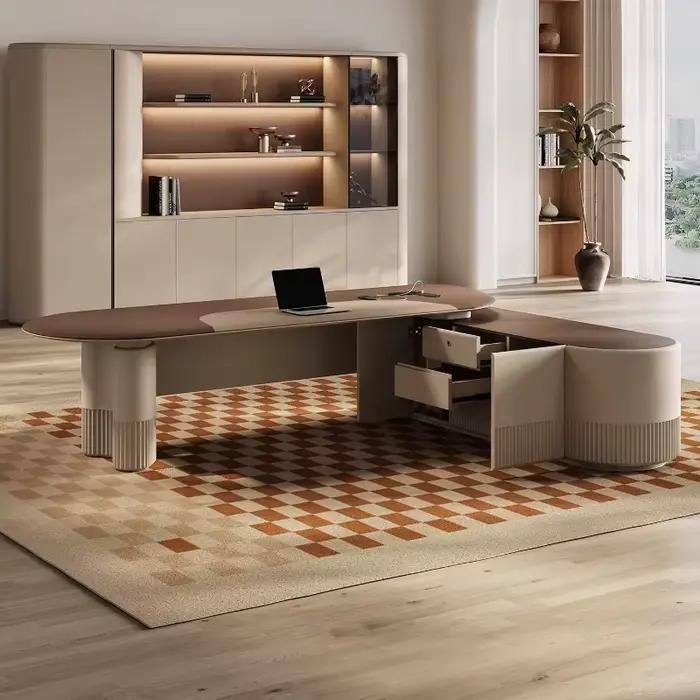 Bureau de direction européen moderne multifonctionnel avec rangement
