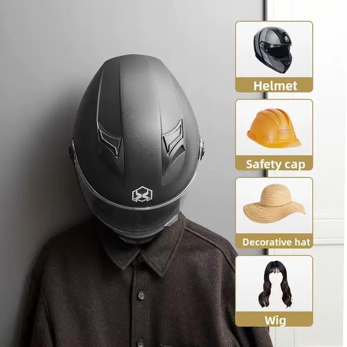 Support mural pour casque en bois et acier au carbone