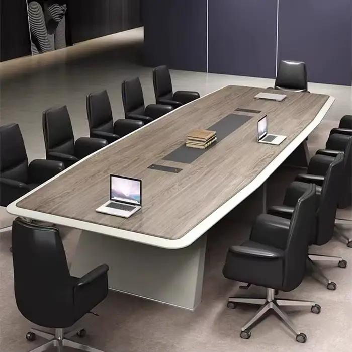 Table de conférence de bureau à la mode commerciale personnalisée en bois de luxe