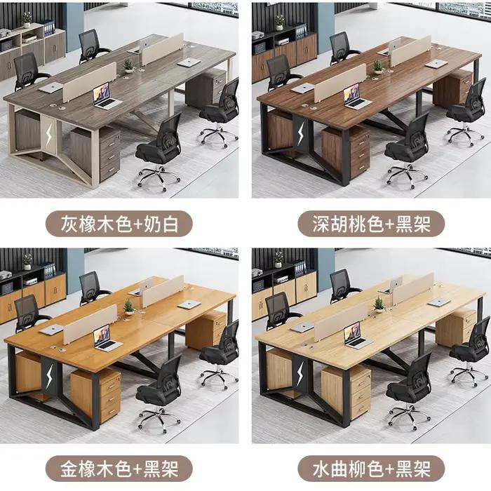 Mobilier de bureau moderne élégant avec fonction de rangement pour deux personnes idéal pour les bureaux commerciaux et les espaces de travail partagés