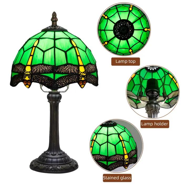 Lampe de Table tulipe en vitrail de 8 pouces