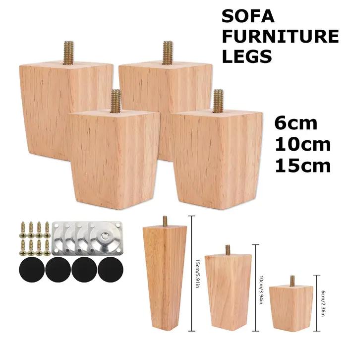 4 pièces pieds de meubles carrés 6/10/15cm