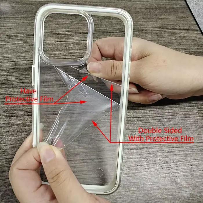 Coque de téléphone arrière transparente avec cadre couleur bonbon, étui de luxe antichoc en acrylique pour iPhone 17 16 15 14 13 12 Pro Max 11 16PLUS 17