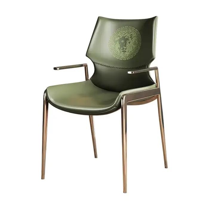 Chaise de salle à manger moderne italienne, fauteuil de luxe à dossier haut pour cuisines ouvertes et maisons modèle, chaise de restaurant approuvée par les designers