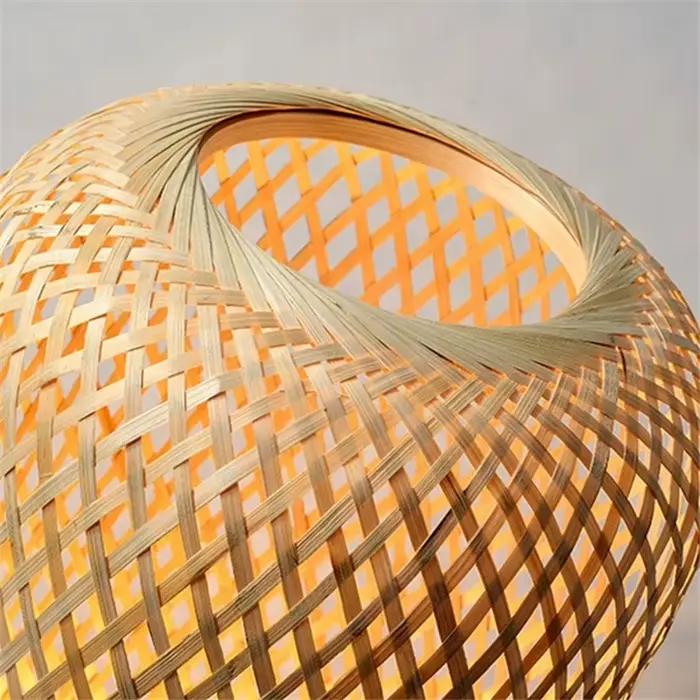 Lampadaire en rotin japonais rétro Wabi-sabi lampe à LED verticale étude décorative salon chambre café lampes de table de chevet