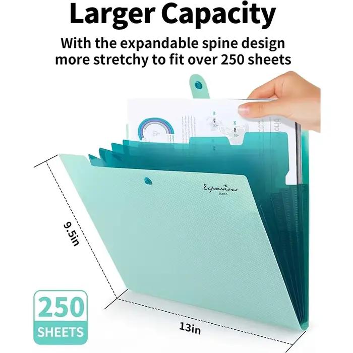 Dossier extensible, 5 dossiers de poche pour documents