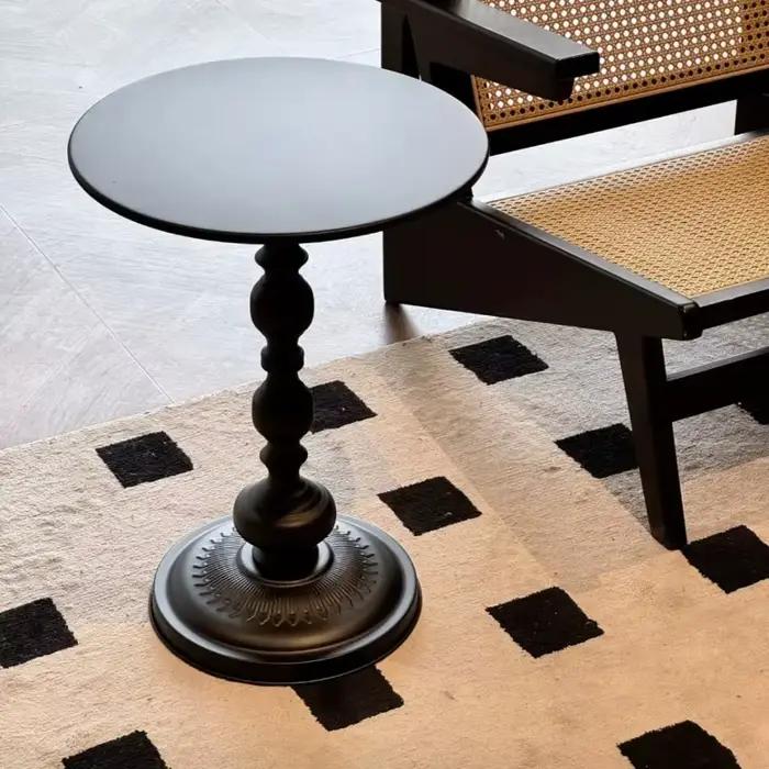 Table d'appoint rétro en fer forgé