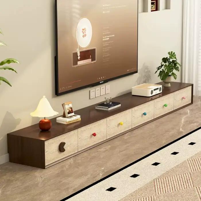 Meuble TV bas de gamme de luxe pour salon, avec rangements, en promotion