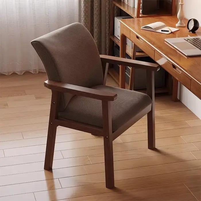 Chaise de salle à manger en bois massif pour salon