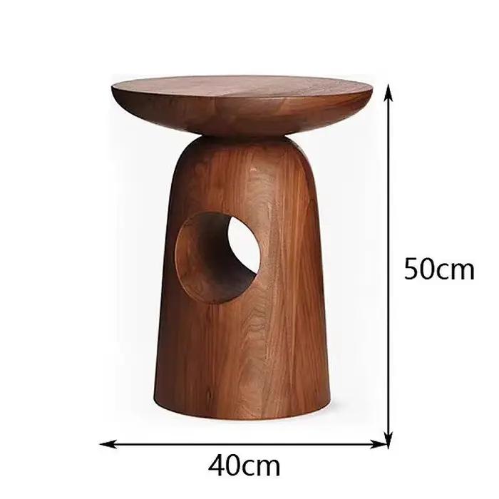 Table d'appoint en bois massif design nordique minimaliste moderne pour salon chambre hôtel gîte exposition table de chevet table basse table de canapé ronde