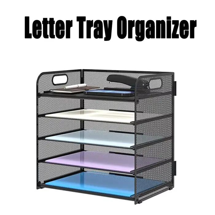 Plateau organisateur de bureau en maille à 5 plateaux