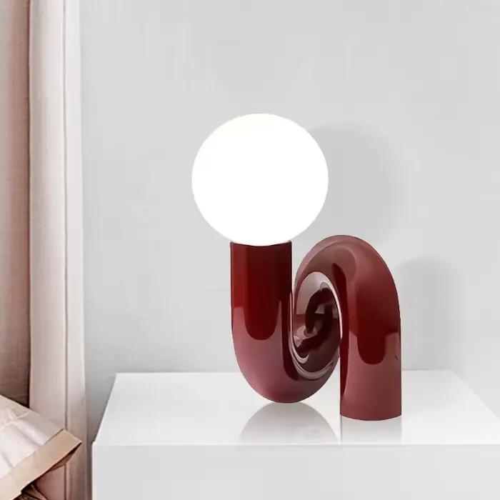 Lampe de table sphérique en verre moderne