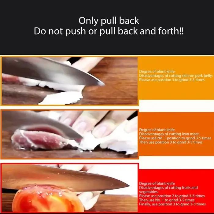 Affûteur de couteaux multifonctionnel en acier inoxydable pour cuisine professionnelle et amateurs, avec base antidérapante pour une utilisation sûre et stable