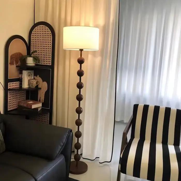 Lampadaire français abat-jour en tissu éclairage sur pied salon salle d'étude chambre