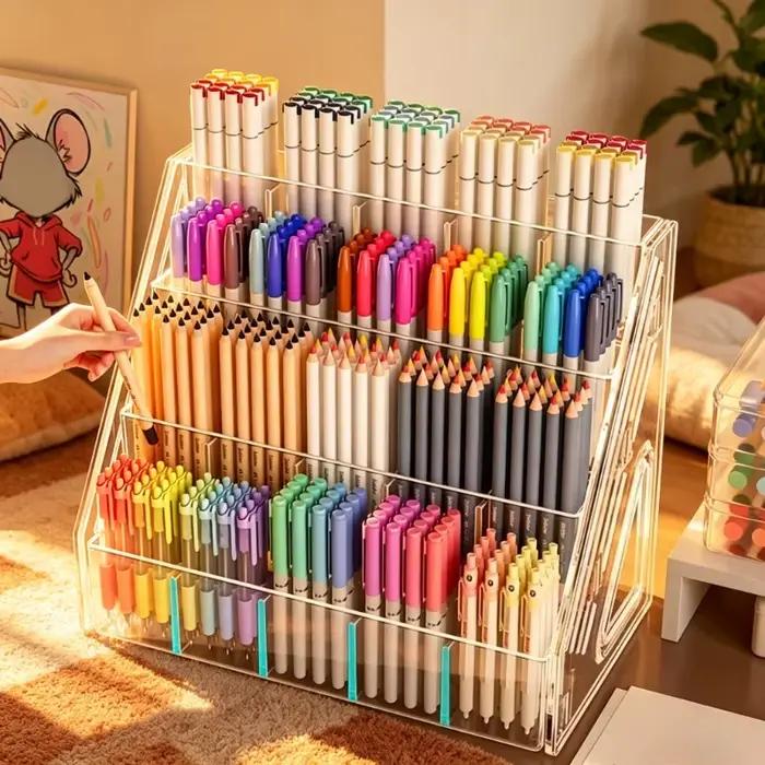 Organisateur de stylos en acrylique transparent