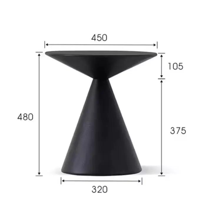 Table d'appoint d'angle noire ronde