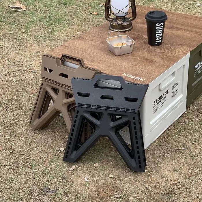 Chaise pliante portable à haute capacité de charge, petit tabouret pliable durable pour l'intérieur, l'extérieur, le camping, la randonnée, la pêche, les barbecues