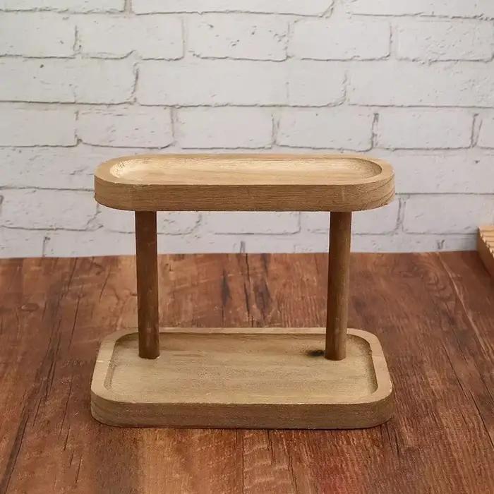 YUZI – étagère de rangement en bois à 2 niveaux