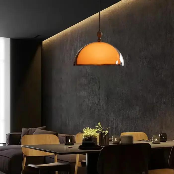 Vintage marron suspension Bauhaus Orange