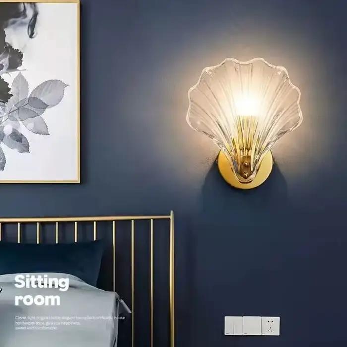 Applique Murale de Luxe Postmoderne - Design Coquille et Verre à Tête Unique