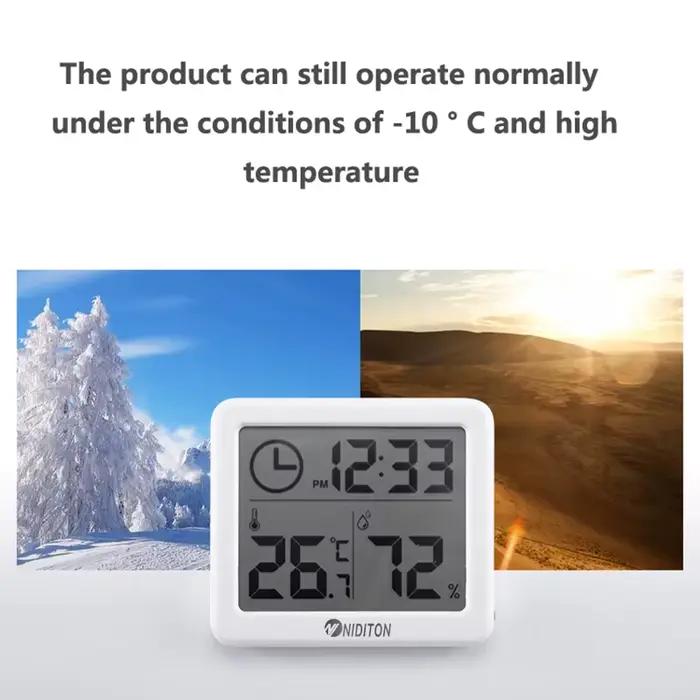 Horloge numérique de bureau avec température et humidité
