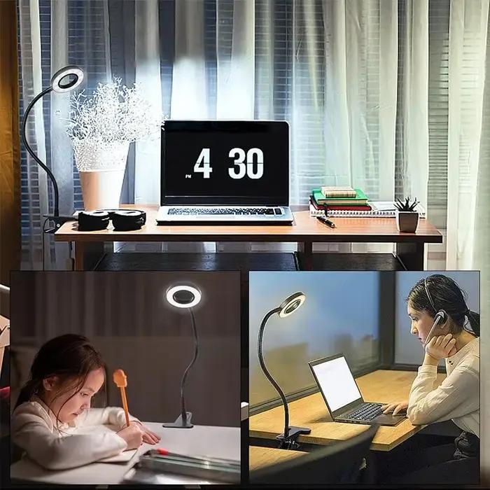 Lampe de lecture super-cheese moderne avec 3 modes d'éclairage et 10 niveaux de gradation pour bureau et lit adapté à diverses occasions et espaces de travail