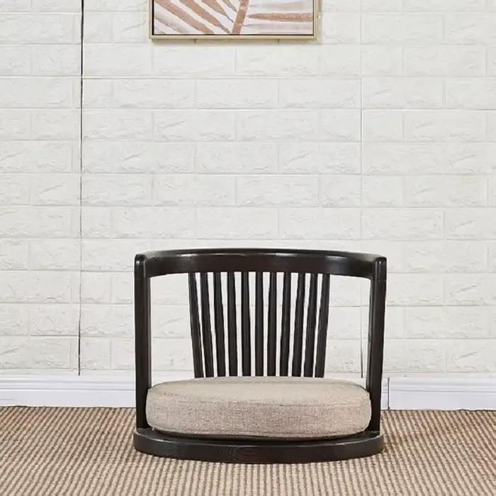 Chaise de méditation japonaise Zaisu avec accoudoirs et support arrière