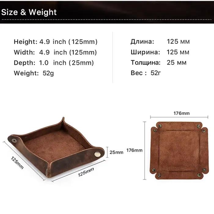 Plateau à pression créatif en cuir véritable