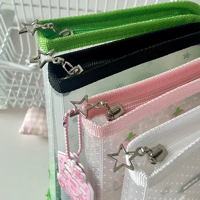 Pochette de rangement A6 mignonne en PP sergé avec fermeture éclair pour documents